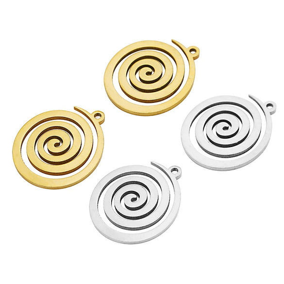 Jewelry Stainless Steel Spiral Pattern Pendant Electroplated Accessories