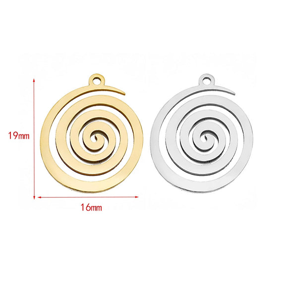 Jewelry Stainless Steel Spiral Pattern Pendant Electroplated Accessories