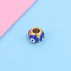 Jewelry Stainless Steel Square Beads Doublesided Enamel Oil Drops Eye Beads With 18K Gold Vacuum Plating And Eight Eyes Pattern