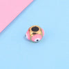 Jewelry Stainless Steel Square Beads Doublesided Enamel Oil Drops Eye Beads With 18K Gold Vacuum Plating And Eight Eyes Pattern