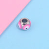 Jewelry Stainless Steel Square Beads Doublesided Enamel Oil Drops Eye Beads With 18K Gold Vacuum Plating And Eight Eyes Pattern