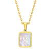 Jewelry Stainless Steel Square Pendant Necklace Minimalist Style Electroplating
