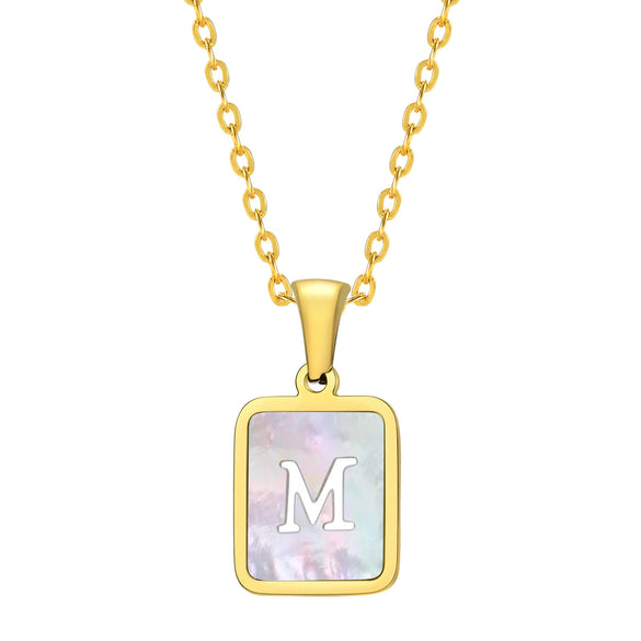 Jewelry Stainless Steel Square Pendant Necklace Minimalist Style Electroplating