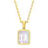 Jewelry Stainless Steel Square Pendant Necklace Minimalist Style Electroplating