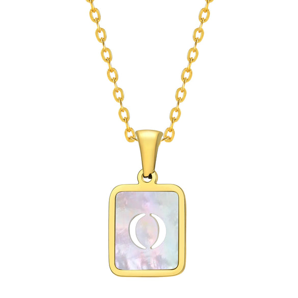 Jewelry Stainless Steel Square Pendant Necklace Minimalist Style Electroplating
