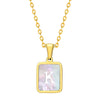 Jewelry Stainless Steel Square Pendant Necklace Minimalist Style Electroplating