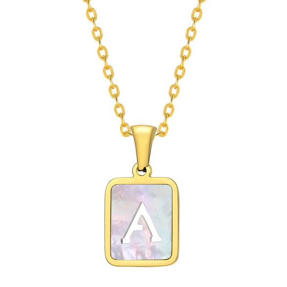Jewelry Stainless Steel Square Pendant Necklace Minimalist Style Electroplating