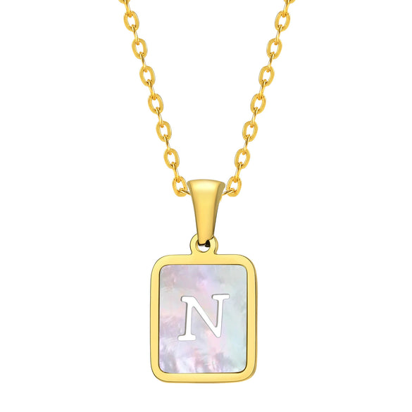 Jewelry Stainless Steel Square Pendant Necklace Minimalist Style Electroplating
