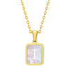 Jewelry Stainless Steel Square Pendant Necklace Minimalist Style Electroplating