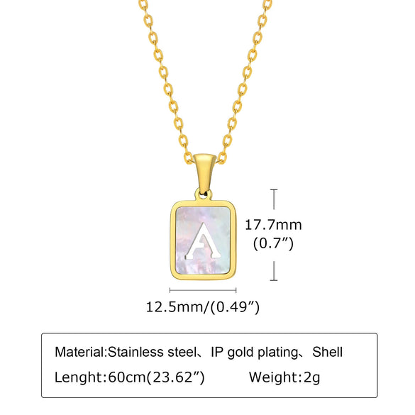 Jewelry Stainless Steel Square Pendant Necklace Minimalist Style Electroplating