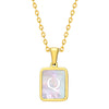 Jewelry Stainless Steel Square Pendant Necklace Minimalist Style Electroplating