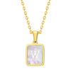 Jewelry Stainless Steel Square Pendant Necklace Minimalist Style Electroplating