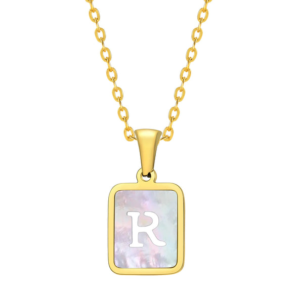 Jewelry Stainless Steel Square Pendant Necklace Minimalist Style Electroplating