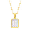 Jewelry Stainless Steel Square Pendant Necklace Minimalist Style Electroplating