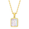 Jewelry Stainless Steel Square Pendant Necklace Minimalist Style Electroplating