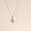 Jewelry Stainless Steel Square Pendant Necklace Minimalist Style Electroplating