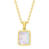 Jewelry Stainless Steel Square Pendant Necklace Minimalist Style Electroplating