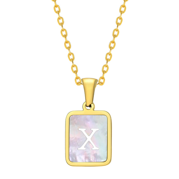 Jewelry Stainless Steel Square Pendant Necklace Minimalist Style Electroplating