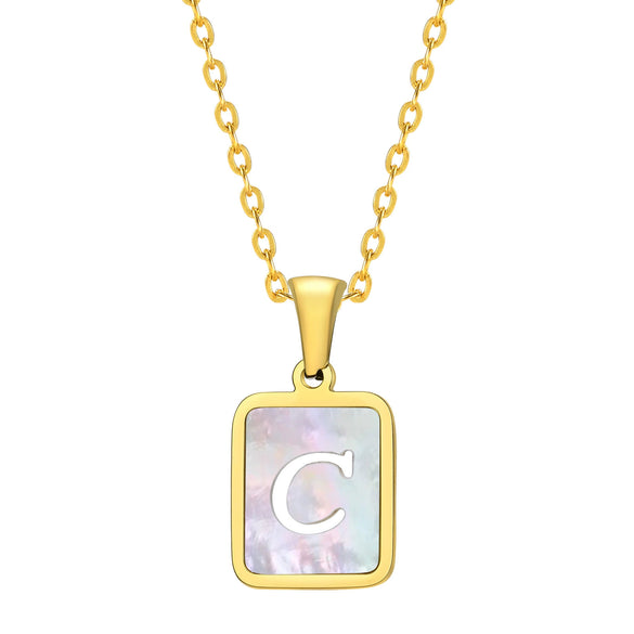 Jewelry Stainless Steel Square Pendant Necklace Minimalist Style Electroplating