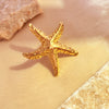 Jewelry Stainless Steel Starfish And Heart Shape Ring Natural Style Electroplating Unisex