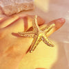Jewelry Stainless Steel Starfish And Heart Shape Ring Natural Style Electroplating Unisex
