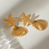 Jewelry Stainless Steel Starfish Animal Zodiac Electroplating Earrings Pendant Color Preservation