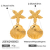 Jewelry Stainless Steel Starfish Animal Zodiac Electroplating Earrings Pendant Color Preservation
