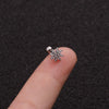 Jewelry Stainless Steel Thin Rod Screw Earrings Zircon Cartilage Earrings With Animals Zodiac Pattern Inlaid Zircon For Women