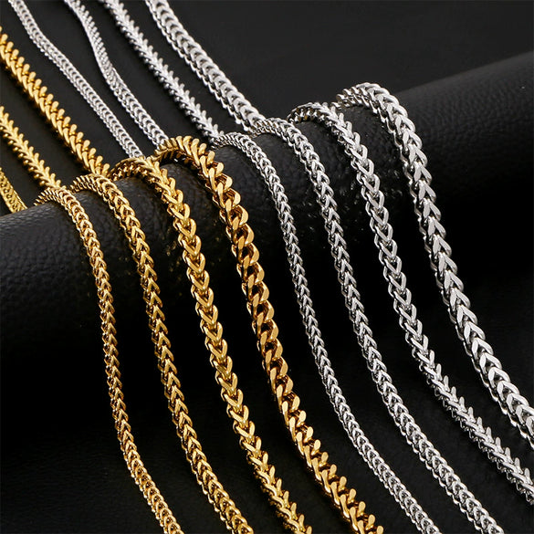 Jewelry Stainless Steel Three Dimensional Geometric Square Cuban Chain Unisex Hip Hop Punk Electroplating Design