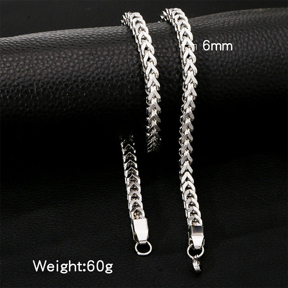Jewelry Stainless Steel Three Dimensional Geometric Square Cuban Chain Unisex Hip Hop Punk Electroplating Design