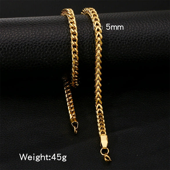 Jewelry Stainless Steel Three Dimensional Geometric Square Cuban Chain Unisex Hip Hop Punk Electroplating Design
