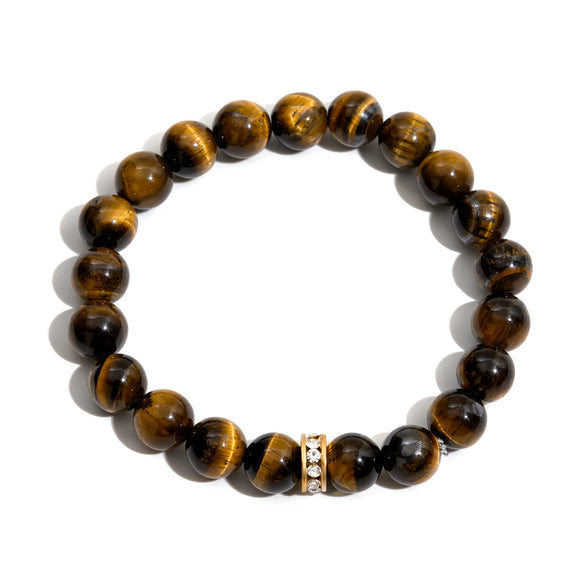 Jewelry Stainless Steel Tiger Eye Stone Diamond Geometric Retro Electroplating Women's