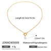 Jewelry Stainless Steel Titanium Steel Freshwater Pearl Pendant Flat Chain Necklace Geometric Style Electroplating