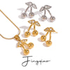 Jewelry Stainless Steel Titanium Steel Fruit Cherry Pendant Necklace Earrings Electroplating