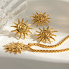 Jewelry Stainless Steel Titanium Steel Geometric Electroplating Threaded Spiral Sunflower Design For Women