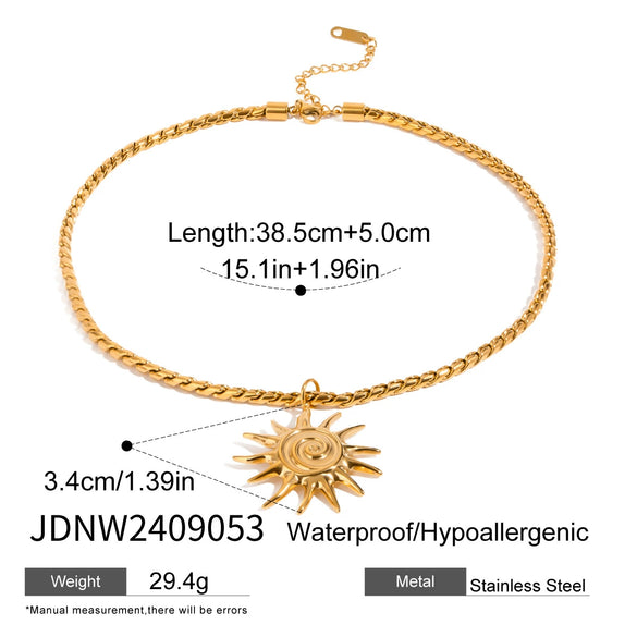 Jewelry Stainless Steel Titanium Steel Geometric Electroplating Threaded Spiral Sunflower Design For Women