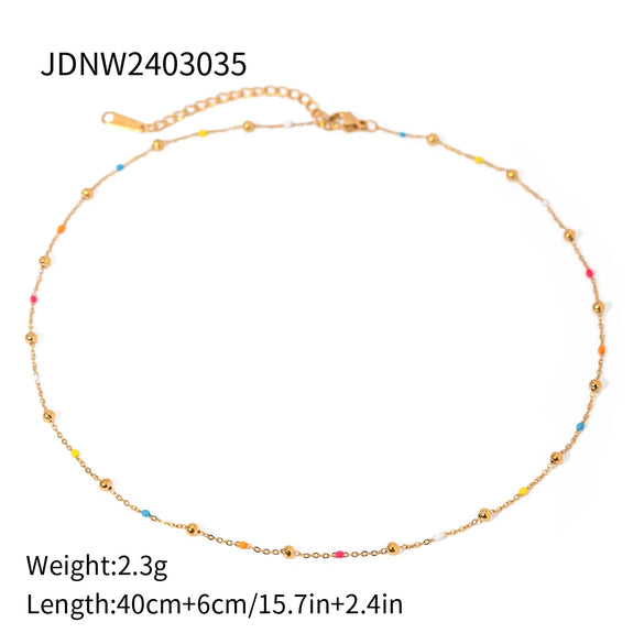 Jewelry Stainless Steel Titanium Steel Geometric Flower Shape And Love Pendant Electroplating Chain