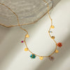 Jewelry Stainless Steel Titanium Steel Geometric Flower Shape And Love Pendant Electroplating Chain