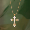 Jewelry Stainless Steel Titanium Steel Geometric Hollow Love Cross Pendant Electroplating Style