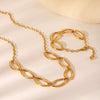 Jewelry Stainless Steel Titanium Steel Geometric Oval Electroplating Necklace Bracelet