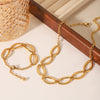 Jewelry Stainless Steel Titanium Steel Geometric Oval Electroplating Necklace Bracelet