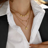 Jewelry Stainless Steel Titanium Steel Geometric Pattern Disc Pendant 3 Layer Necklace With Electroplating