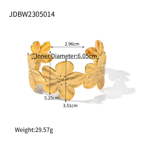 Jewelry Stainless Steel Titanium Steel Geometric Plants And Flowers Electroplating Style