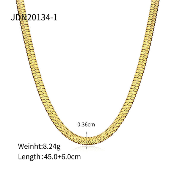 Jewelry Stainless Steel Titanium Steel Geometric Style Electroplated Snake Bone Chain Necklace For Women