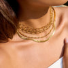 Jewelry Stainless Steel Titanium Steel Geometric Style Electroplated Snake Bone Chain Necklace For Women