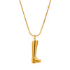 Jewelry Stainless Steel Titanium Steel Ins Style Boots Pendant Necklace With Electroplating