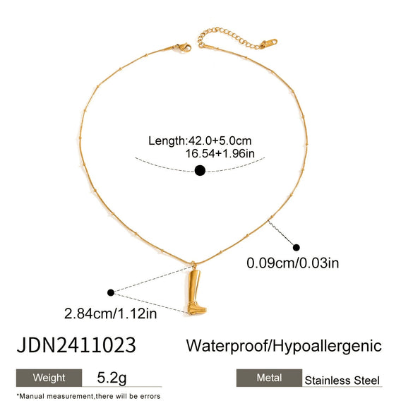 Jewelry Stainless Steel Titanium Steel Ins Style Boots Pendant Necklace With Electroplating