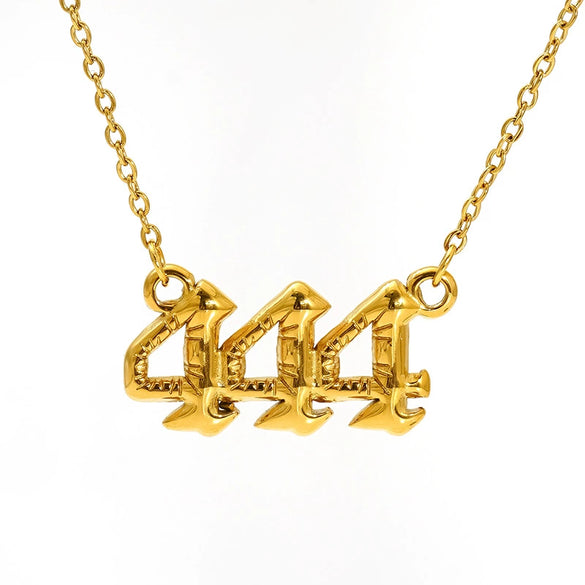 Jewelry Stainless Steel Titanium Steel 18K Electroplating Versatile Letters Numbers Text Pendant Necklace