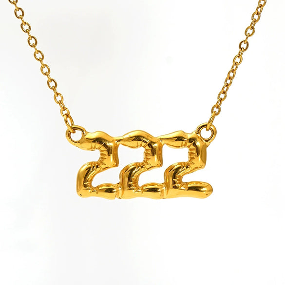 Jewelry Stainless Steel Titanium Steel 18K Electroplating Versatile Letters Numbers Text Pendant Necklace