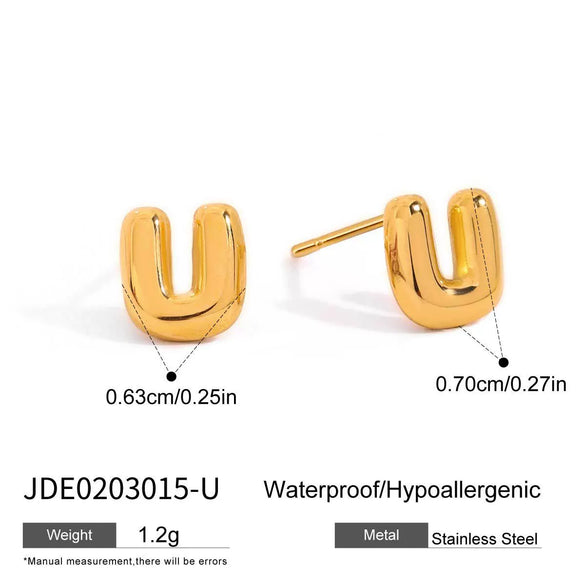 Jewelry Stainless Steel Titanium Steel Letter Electroplated Earrings Necklaces Hand Accessories